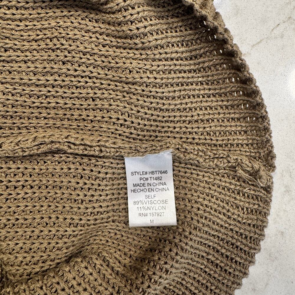 Boho Open Knit Tank Top Women's Medium Brown Festival Coastal Western Summer - Picture 8 of 15